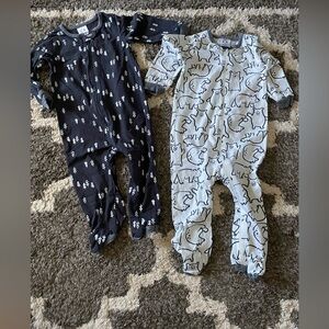 2 for $5 baby zip footed pjs